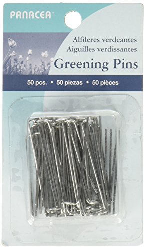 Panacea "Panacea Sharp Greening Pins 1.75" - 50 Pack Silver for Floral Arrangements & Crafts"