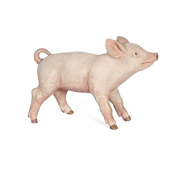 Papo Hand Painted Farmyard Friends Female Piglet Figurine Collectible for Children Age 3 and Up Pink