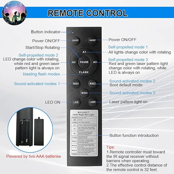 Buclhoz DJ Disco Ball Light: Sound Activated RGB Strobe for Parties, Raves, Weddings & More! - Image 5