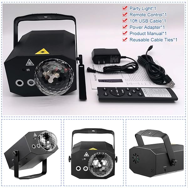 Buclhoz DJ Disco Ball Light: Sound Activated RGB Strobe for Parties, Raves, Weddings & More! - Image 8