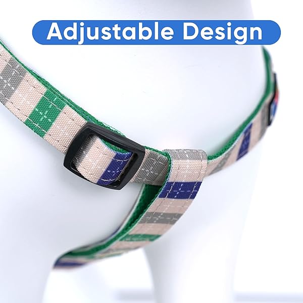 Pawtitas Adjustable Solid Color Step in Dog Harness with Matching Collar Small Grey Blue Green Multicolor 6 Feet - Image 6