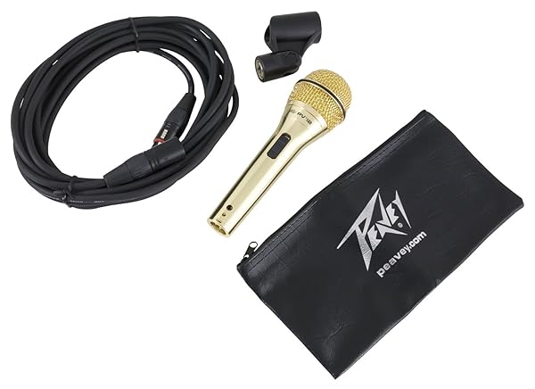 Peavey PVi 2 Dynamic Vocal Microphone with 20' XLR Cable - Cardioid, On/Off Switch, Ideal for Vocals