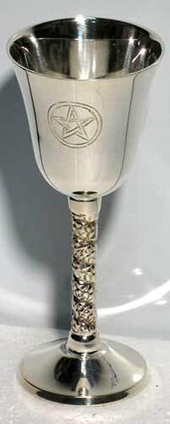 New Age Imports, Inc. "Pentagram Chalice 5" High - Silver Plated Solid Brass | New Age Imports, Inc."