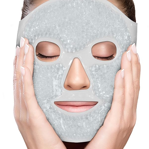 PerfeCore Facial Mask: Hot Cold Gel Beads for Puffy Eyes, Migraine Relief & Spa Therapy