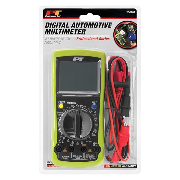 Performance Tool W2972 Digital Multimeter Large LCD Display UL Listed Probes for Automotive Electrical Testing - Image 6