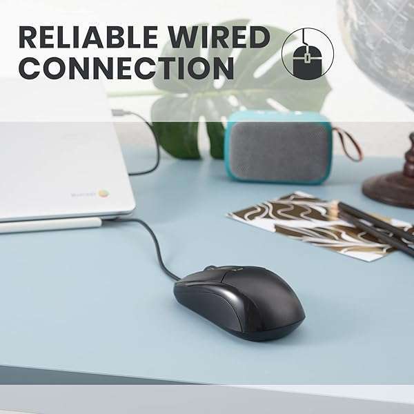 Perixx PERIMICE-209C USB Type C Wired Optical Mouse - 5.9 Ft Cable, 1000 DPI, Black - Perfect for Home & Office Use - Image 3