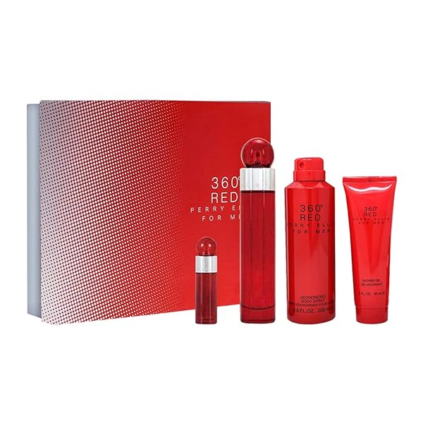 Yves Shop Perry Ellis 360 Red 4-Piece Gift Set for Men - Perfect Fragrance Gift!