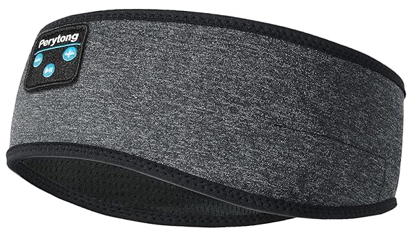 Perytong Sleep Headphones, Wireless Headphones Bluetooth Headband, Sleeping Earphones for Side Sleeper, Elastic Music Sleep Headband, ASMR Wireless