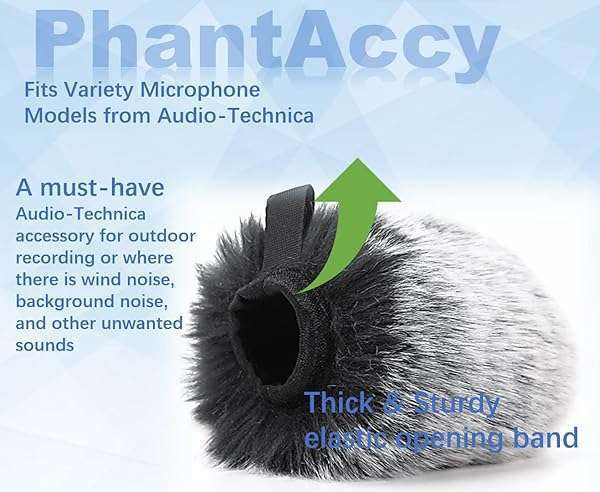 PhantAccy Furry Pop Filter for Audio-Technica AT-2020/2035/2040/2050/2500/4040 - Wind & Noise Reduction Mic Cover - Image 4