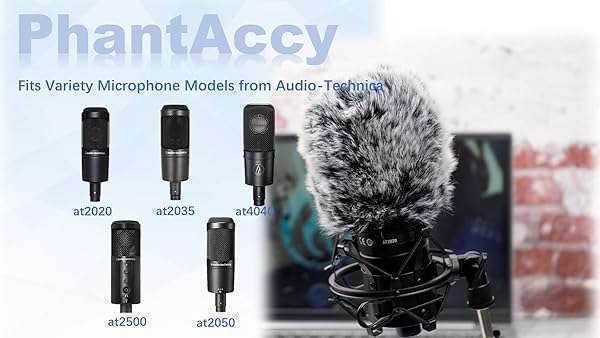PhantAccy Furry Pop Filter for Audio-Technica AT-2020/2035/2040/2050/2500/4040 - Wind & Noise Reduction Mic Cover - Image 5