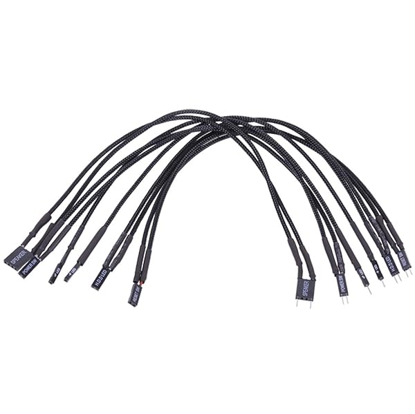 Phobya 30cm Black Front Panel Extension Cables for PC - Enhance Your Setup