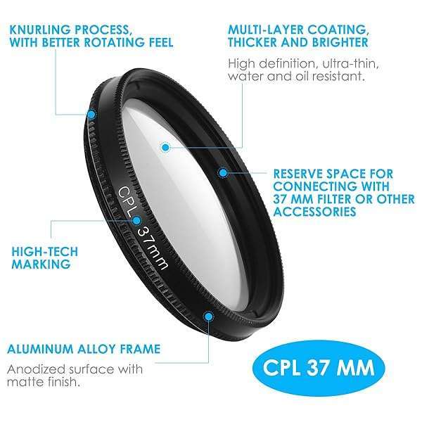 UKCOCO 37mm CPL Filter Lens - Universal Clip-On Polarizer for iPhone & Smartphones - Image 3