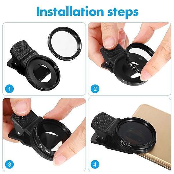 UKCOCO 37mm CPL Filter Lens - Universal Clip-On Polarizer for iPhone & Smartphones - Image 7
