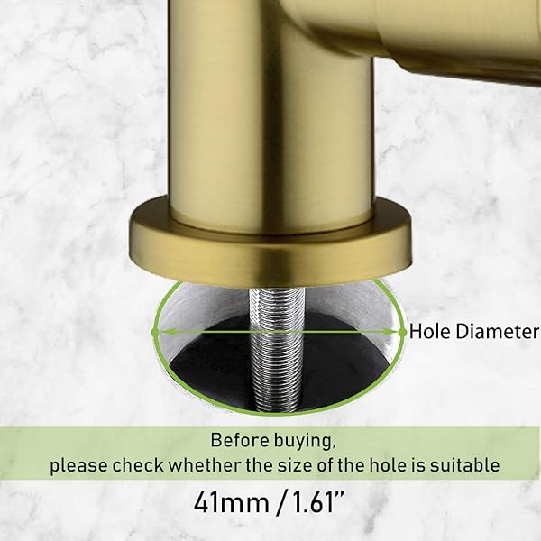 Pirooso Brushed Brass Water Filter Faucet, Drinking Water Faucet, 360° Swivel Kitchen Sink Water Filter Faucet, Fits Most Reverse Osmosis Units or Under Sink Water Filtration System, Brushed Gold - Image 6