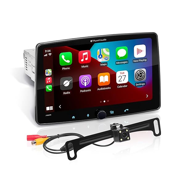 Planet Audio "Planet Audio P100CPAC Car Stereo: 10.1" Touchscreen, Apple CarPlay, Android Auto, Bluetooth, No CD/DVD, Backup Camera"
