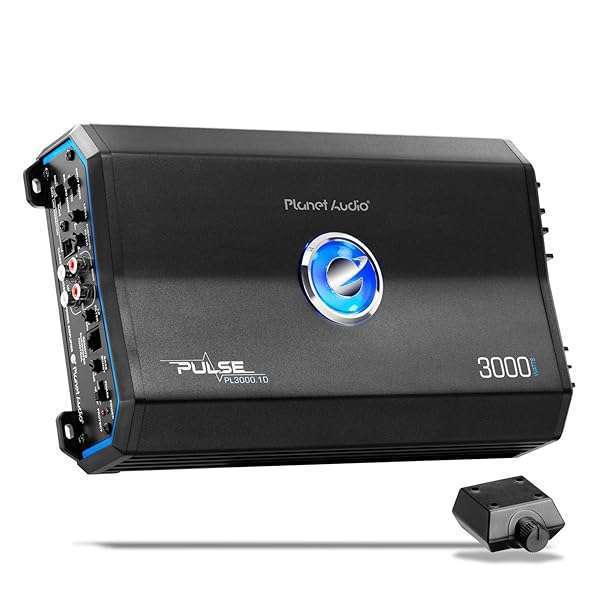 Planet Audio Planet Audio PL3000.1D Amplifier: 3000W Monoblock Class D for Subwoofers - High Output & Low Pass Crossover