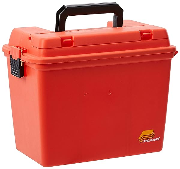 Plano Extra Large Orange Dry Storage Box with Tray - Perfect for Organizing & Storing!