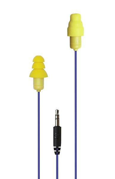 Plugfones Plugfones Guardian Hybrid Earbuds: Noise-Reducing In-Ear Earplugs (Blue & Yellow) for Ultimate Comfort