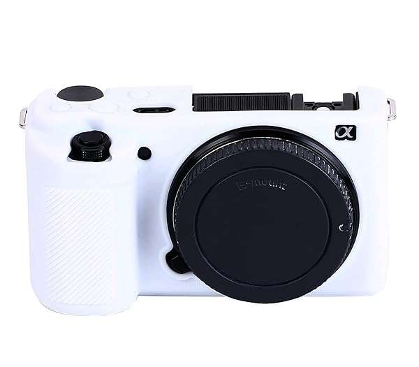 Pocoukate Camera Case for Sony ZV-E10/ZV-E10L - Slim Fit, Anti-Scratch Sleeve & Screen Protector (White) for Vloggers
