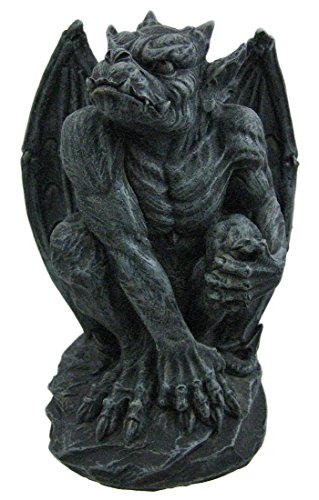 Poised Protector: Winged Gargoyle Statue - Guardian of Your Home & Garden
