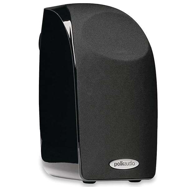 Polk Audio TL1 Satellite Speaker - Compact, Crisp Sound with PowerPort Tech | Hi-Gloss Black Finish for Home Entertainment