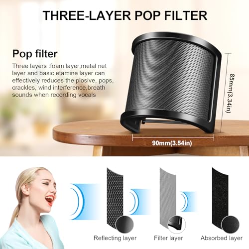 Upgrade Your Sound: Aokeo 3-Layer Pop Filter for Clear Vocal Recording & Streaming - Image 4