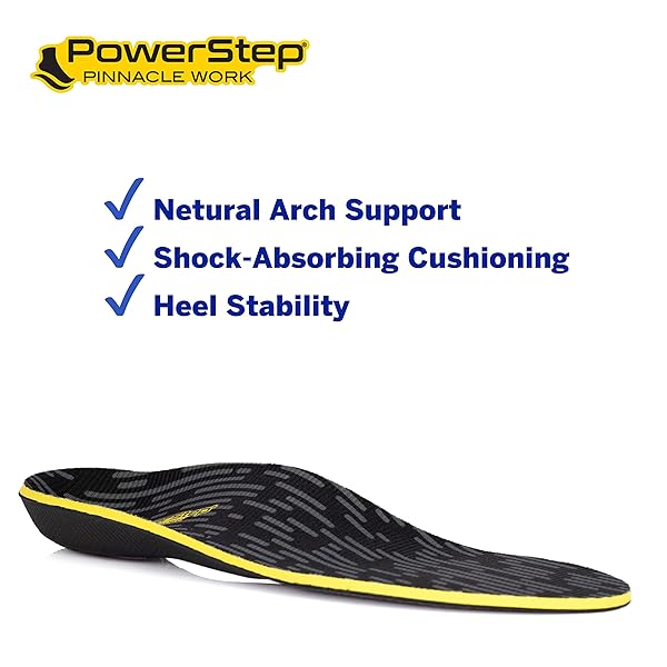 PowerStep Pinnacle Work Insoles for Arch Support in Work Boots Ideal for Standing All Day Orthotic Solution for Men - Image 4