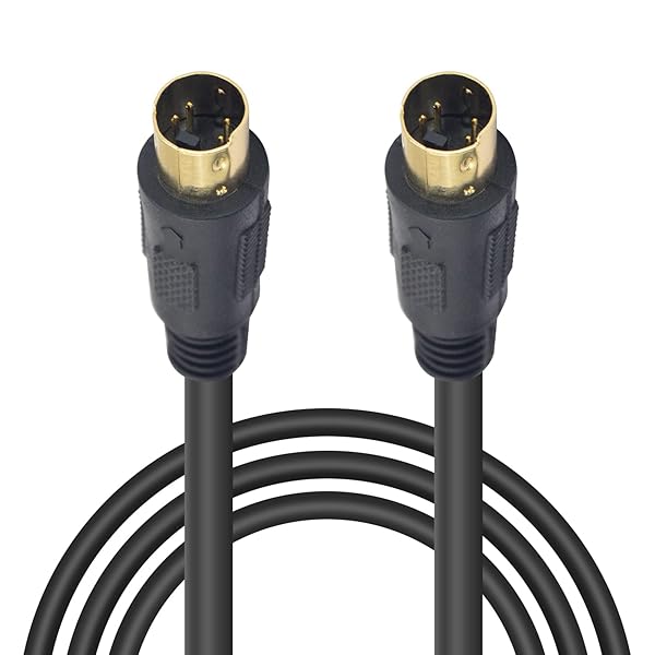 Poyiccot S-Video Cable 9.8ft, Mini DIN 4 Pin S-Video Cable Male to Male Gold Plated Connector Support Video Transfer for TV, S-VHS, VCRs, DVD,