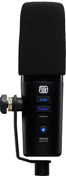 PreSonus Revelator Dynamic USB Microphone: Perfect for Recording, Podcasts & Streaming with Built-in Mixer & Studio One Software