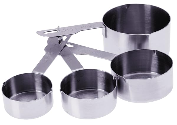 Prepworks by Progressive Stainless Steel Measuring Cups Set of 4 with Pour Spout - Perfect for Accurate Cooking & Baking