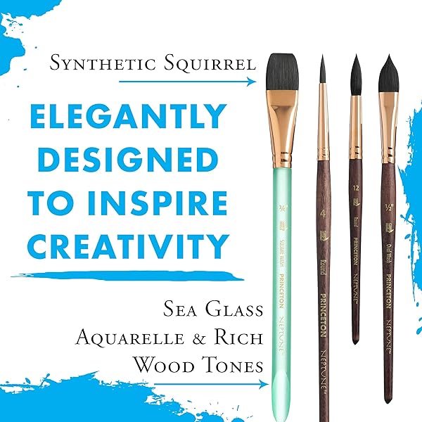 Princeton Neptune Short Handle Professional Paintbrush Set for Maximum Colour Holding and Consistent Flow Durable Affordable Set of 4 Brushes - Image 4