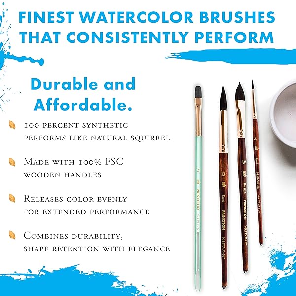 Princeton Neptune Short Handle Professional Paintbrush Set for Maximum Colour Holding and Consistent Flow Durable Affordable Set of 4 Brushes - Image 6
