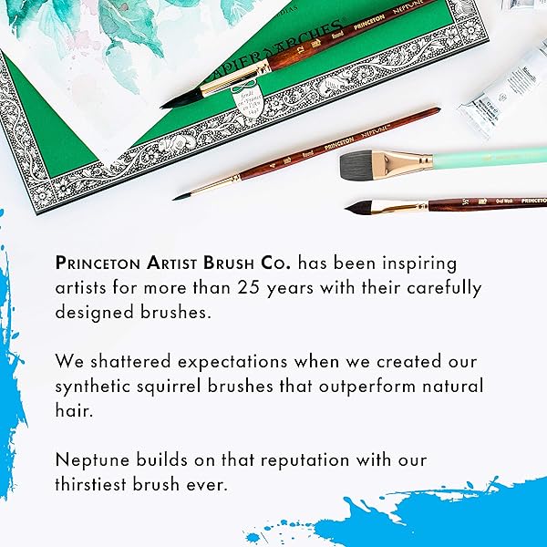 Princeton Neptune Short Handle Professional Paintbrush Set for Maximum Colour Holding and Consistent Flow Durable Affordable Set of 4 Brushes - Image 7