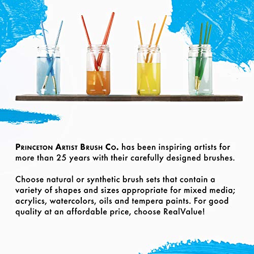 Princeton Real Value Series 9100 Paint Brush Sets for Acrylic, Oil & Watercolor - Syn-Gold Taklon Sizes 1, 3, 5, Shader 2, 4, 6 - Image 8