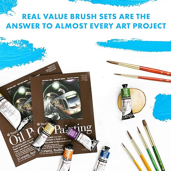 Princeton Real Value Series 9100 Paint Brush Sets for Acrylic, Oil & Watercolor - Syn-Gold Taklon Brushes (Rnd, Liner, Shader, Wash) - Image 8