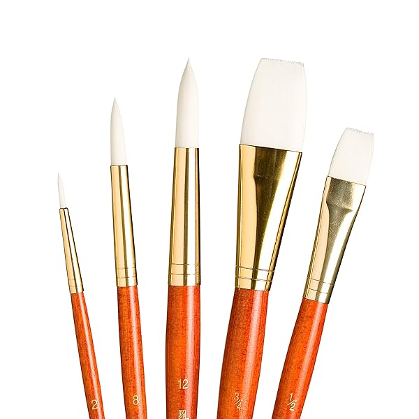 Princeton RealValue Round Paintbrush Set: Sizes 2, 8, 12 & Wash 1/2 - Perfect for Artists!