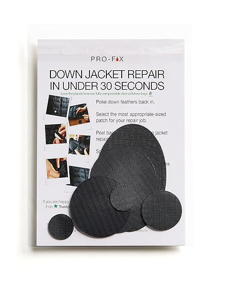DJR Pro-Fix Down Jacket Repair Patches: Easy, Waterproof, Self-Adhesive, Tear-Resistant Nylon for Quick Clothing Fixes