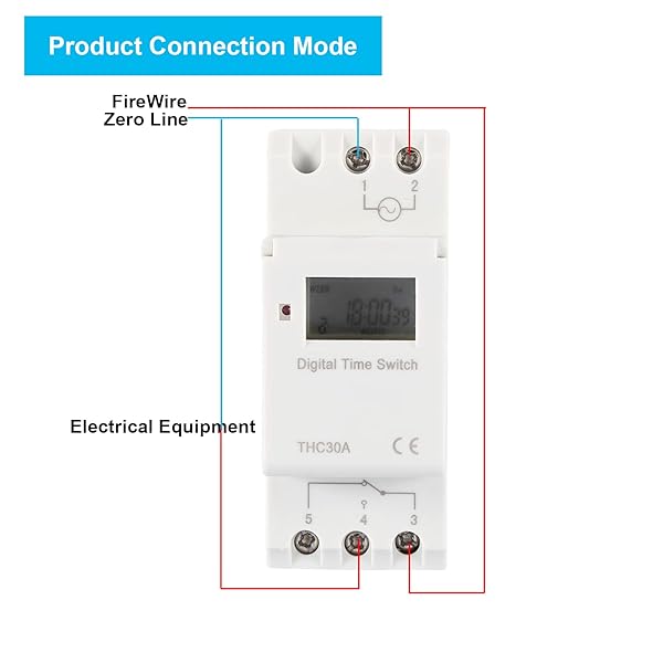 30A Programmable Digital Timer Switch - Din Rail THC Timer Relay for 220V Applications - Image 5