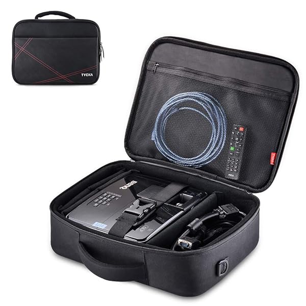 "Large Projector Case & Travel Bag for Acer, Epson, Benq, LG, Sony - 14.5"x10.6"x3.9" with Adjustable Strap & Dividers"