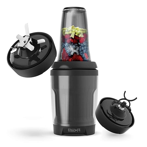 Promixx Promixx MiiXR X7 Personal Blender for Shakes and Smoothies with Protein Mixer X-Blade and Shaker Bottle Highly Efficient 7 Piece Set