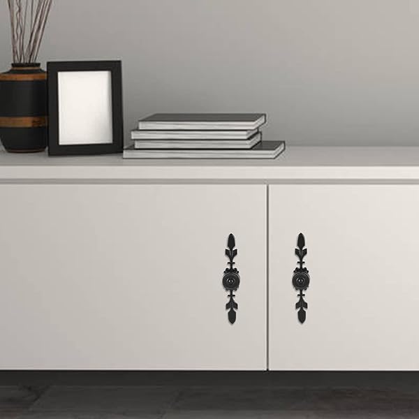 Vintage Zinc Alloy Pull Handle Door Knob 4-Pack - Black Cabinet & Drawer Hardware - Image 4