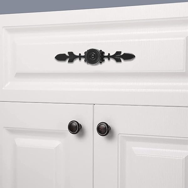 Vintage Zinc Alloy Pull Handle Door Knob 4-Pack - Black Cabinet & Drawer Hardware - Image 7