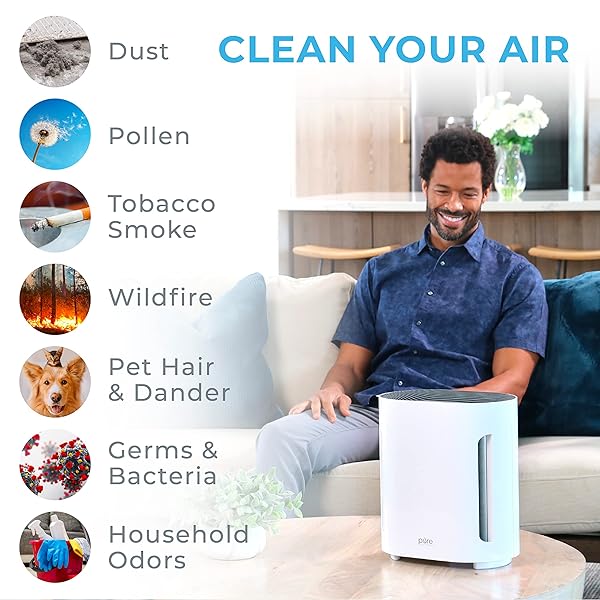 Pure Enrichment PureZone Air Purifier: H13 HEPA, UV-C Light & 4-Stage Filtration for Allergens, Smoke & Pet Dander in Bedrooms & Living Rooms - Image 4