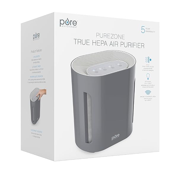 Pure Enrichment PureZone Air Purifier: H13 HEPA & UV-C Light for Allergens, Dust & Pet Dander in Bedrooms & Living Rooms - Image 10