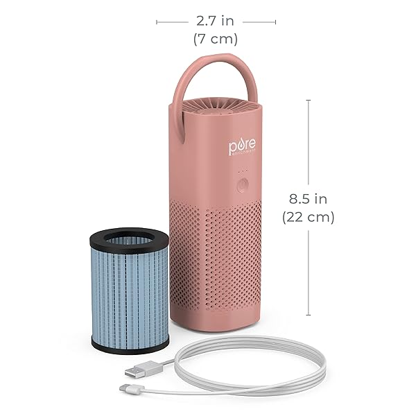 Pure Enrichment PureZone Mini Portable Air Purifier - Cordless True HEPA Filter Cleans Air & Eliminates 99.97% of Dust, Odors, & Allergens Close to You - Cars, School, & Office (Blush) - Image 9