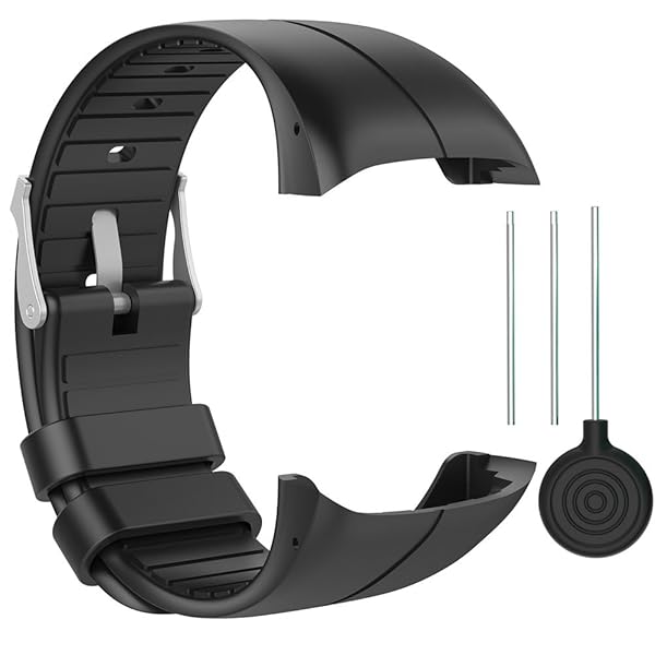 QGHXO Soft Adjustable Silicone Band for Polar M400 M430 Replacement Wrist Watch Black