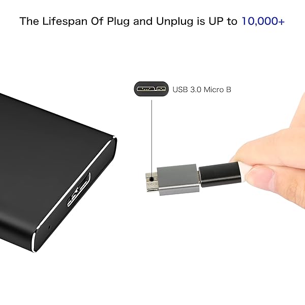 QIANRENON USB 3.0 Micro B Adapter: Type-C to Micro B Connector for MacBook Pro, Galaxy S5/S8/S9/S10, Mobile Hard Disks - Grey - Image 6