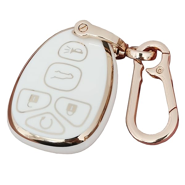 QIXIUBIA for Chevrolet Key Fob Cover Keyless Remote Smart Key Fob Shell with Keychain Fit for Chevy Suburban Tahoe Traverse Buick Enclave Cadillac