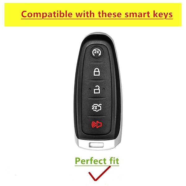 QIXIUBIA for Ford Key Fob Cover Keyless Remote Smart Key Fob Shell with Keychain Fit for Ford C-Max Edge Escape Expedition Explorer Flex Focus Taurus - Image 2
