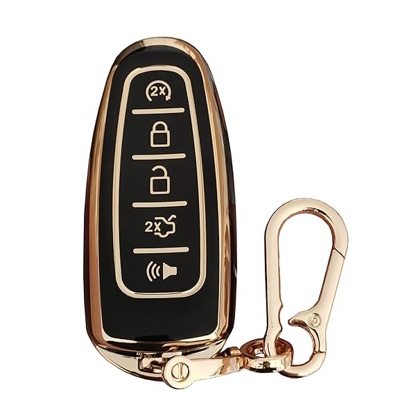 QIXIUBIA for Ford Key Fob Cover Keyless Remote Smart Key Fob Shell with Keychain Fit for Ford C-Max Edge Escape Expedition Explorer Flex Focus Taurus - Image 3